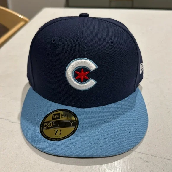 Chicago Cubs New Era Navy/Light Blue 2021 City Connect 59FIFTY Fitted Hat 7 1/8 - Picture 1 of 6